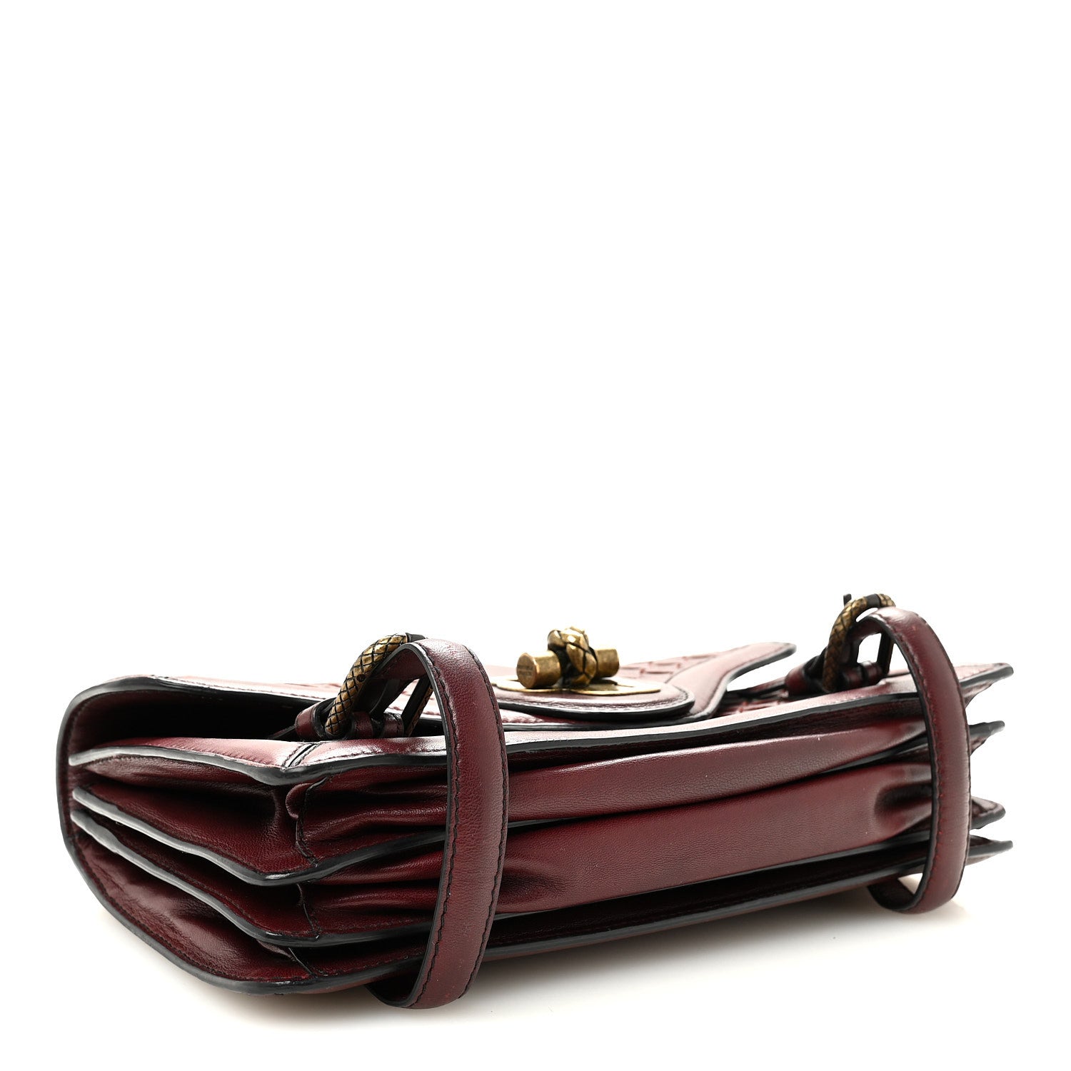 Bottega Veneta French Calfskin Intrecciato City Knot Bag Burgundy 4 of 9