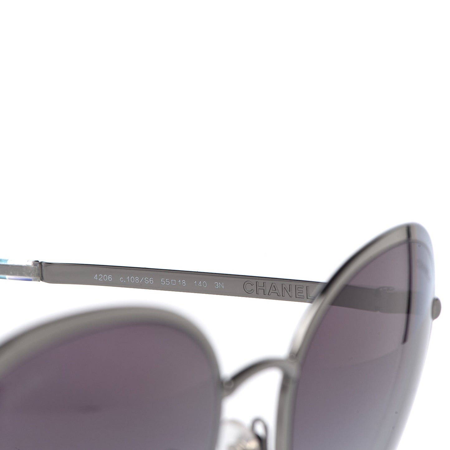 Round Spring Sunglasses 4206 Black Silver