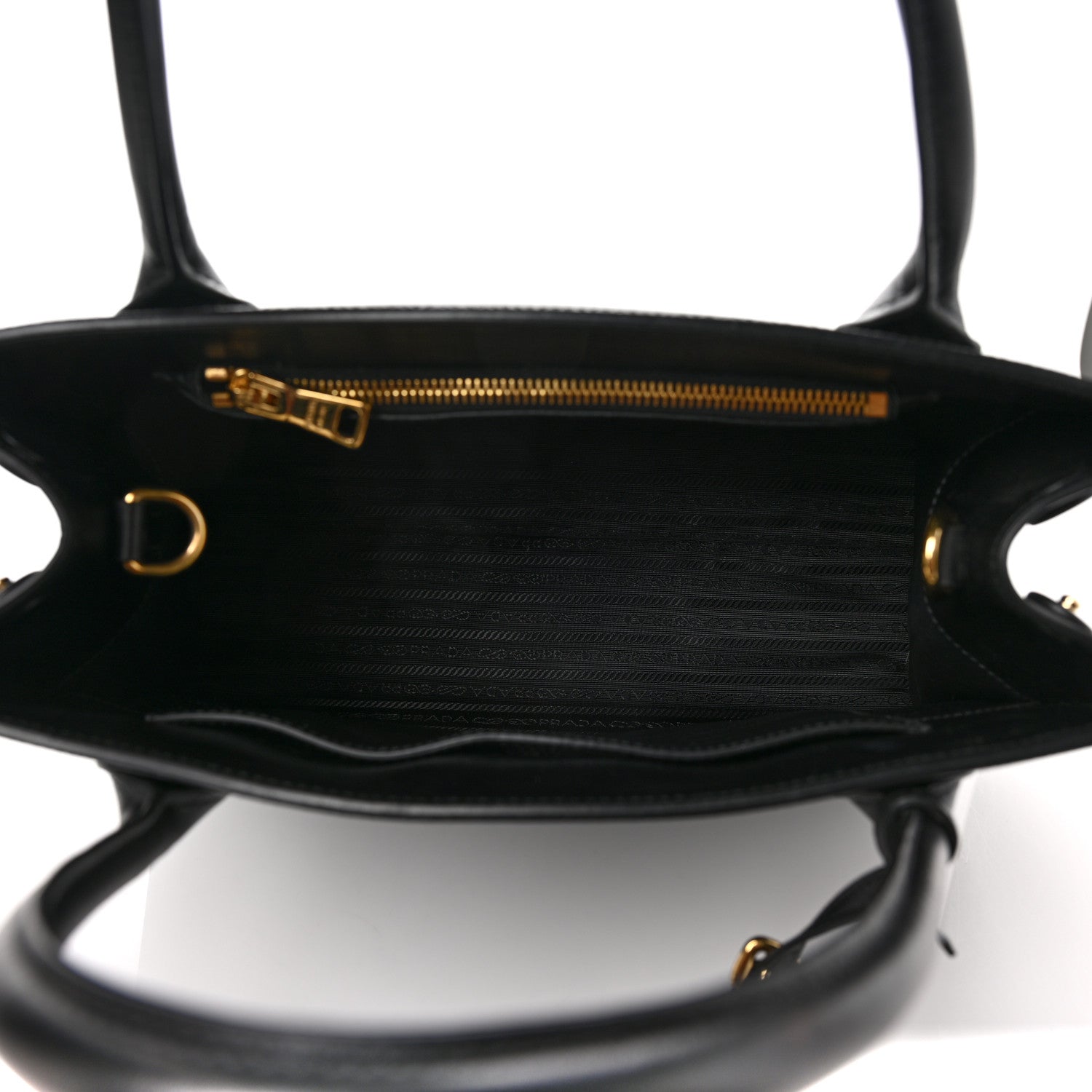 Prada Saffiano Cuir Calfskin Medium Monochrome Top Handle Tote Black 4 of 7