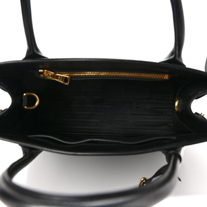 Prada Saffiano Cuir Calfskin Medium Monochrome Top Handle Tote Black 4 of 7