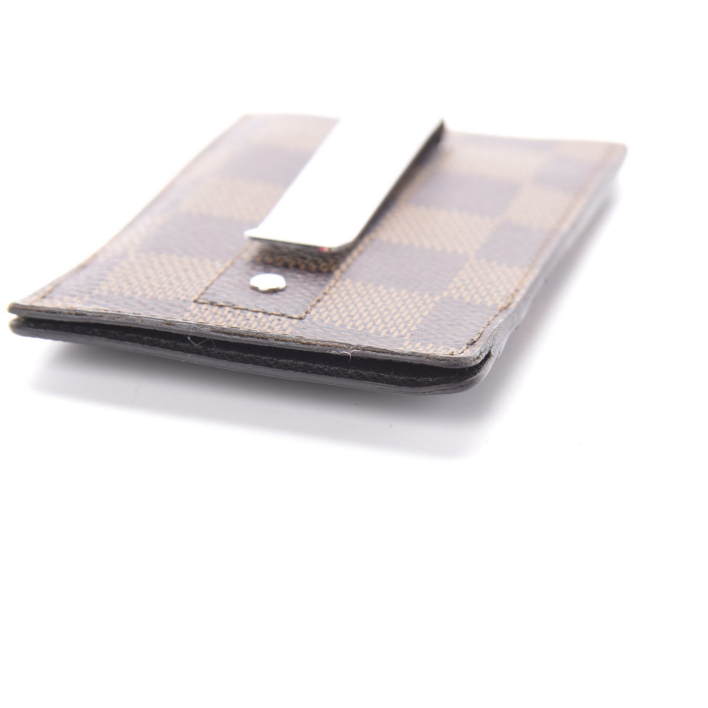 Damier Ebene Pince Card Holder Bill Clip