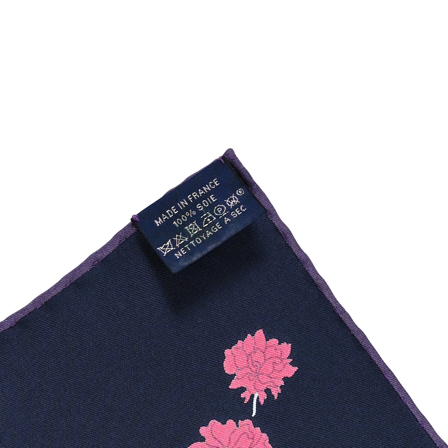Silk Robe Legere Scarf 90 Marine Parme Rose