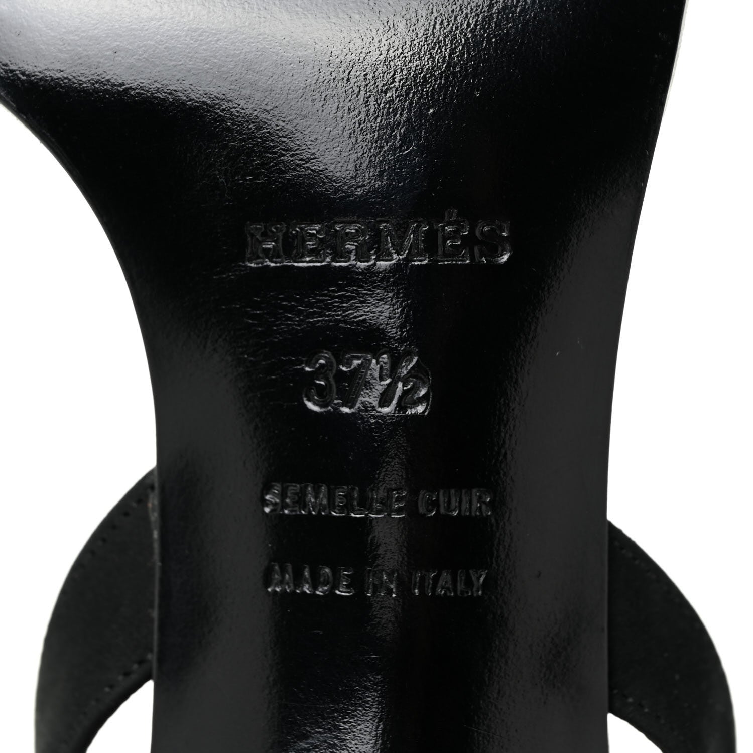 Hermes Suede Slingback Sandals 37.5 Black 12 of 17