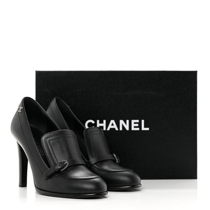 Chanel Calfskin Buckle Pumps 37 Black 9 of 9