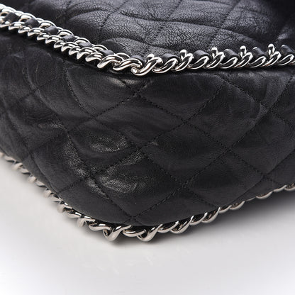Chanel Washed Lambskin Quilted Maxi Chain Around Flap Black 10 of 10