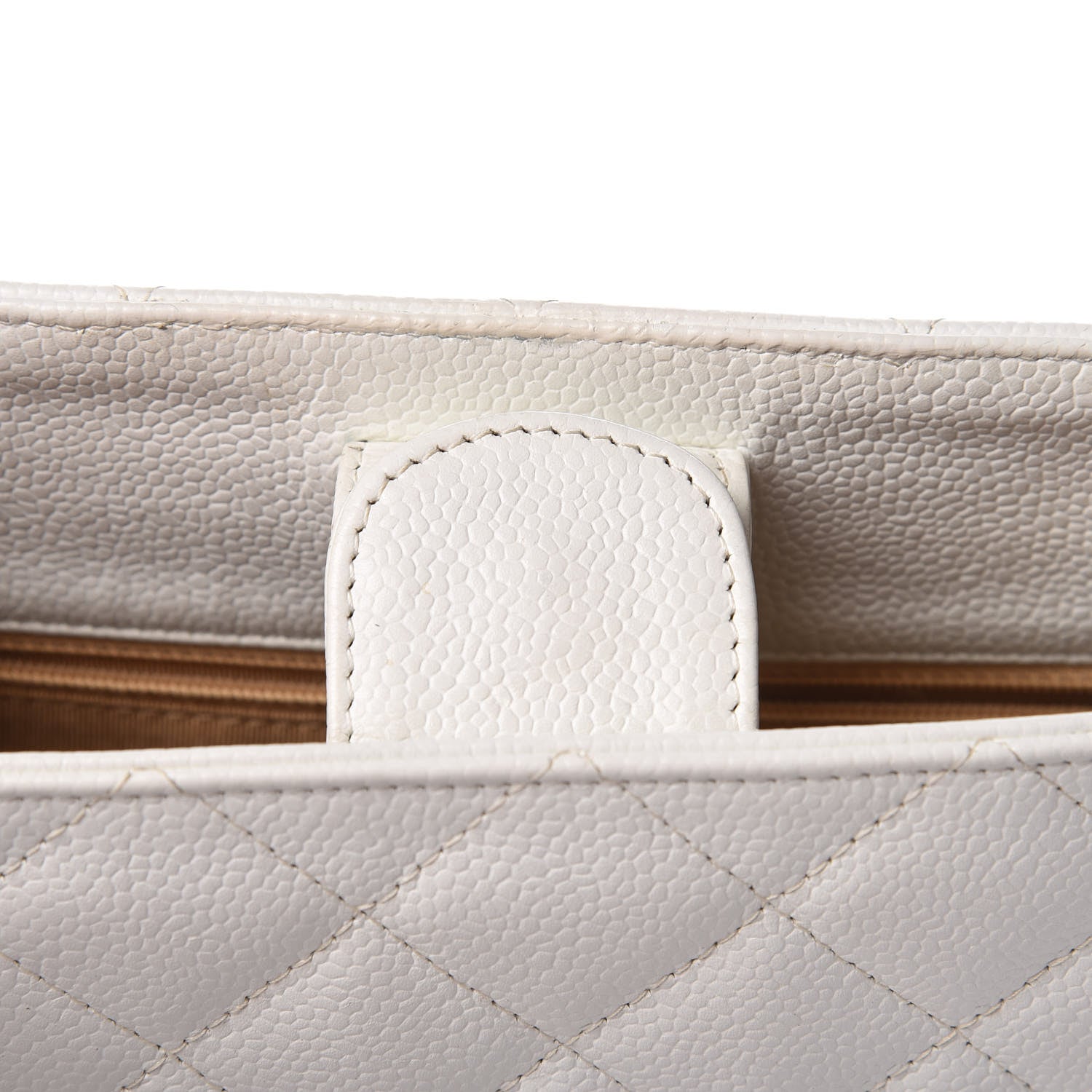 Chanel Caviar Quilted Petit Shopping Tote PST White 9 of 19