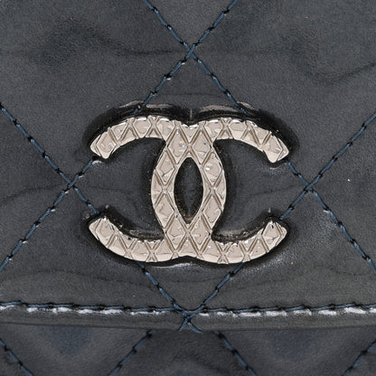 Chanel Patent Quilted Brilliant Wallet On Chain WOC Dark Blue 8 of 14