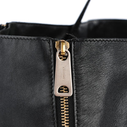 Celine Smooth Lambskin Horizontal Zipper Gusset Cabas Black 5 of 8