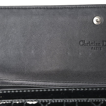 Christian Dior Patent Cannage Lady Dior Rendezvous Wallet On Chain Black 8 of 13