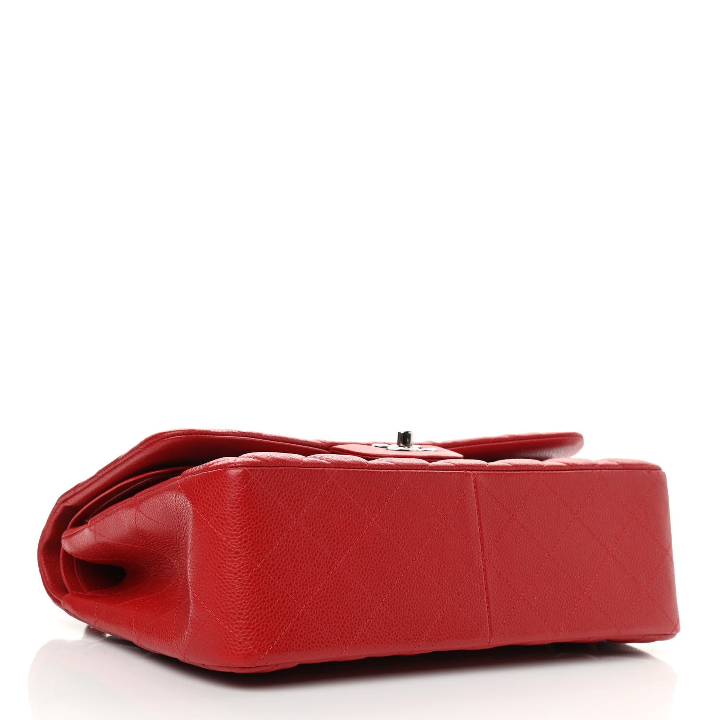 Caviar Quilted Jumbo Double Flap Red