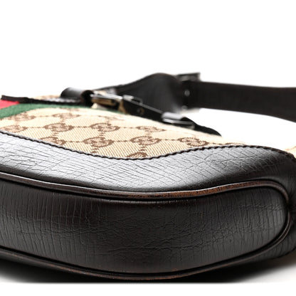 Gucci Monogram Web Jackie O Hobo Dark Brown 18 of 23