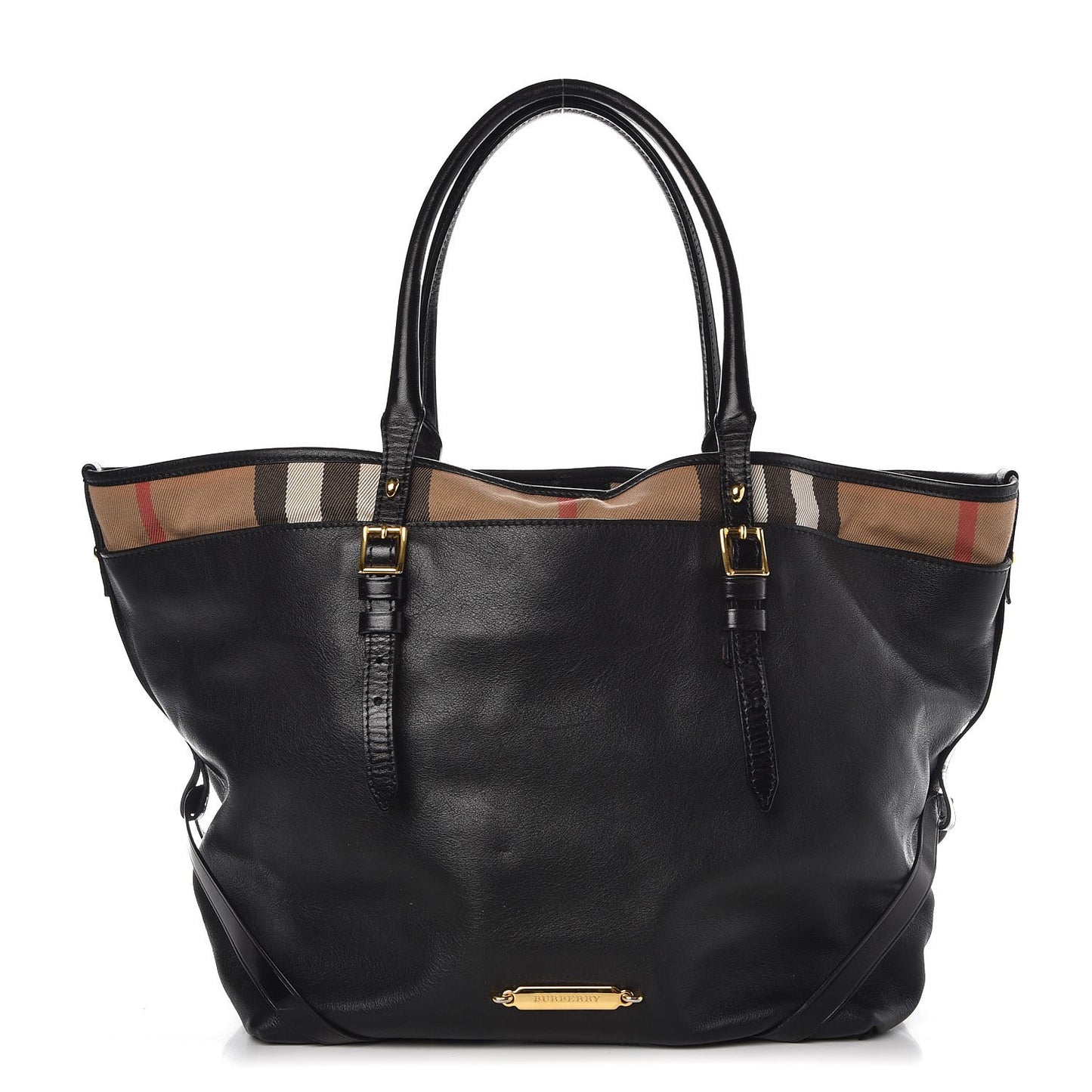 Calfskin House Check Medium Salisbury Tote Black