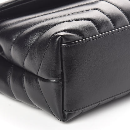 Saint Laurent Calfskin Y Quilted Monogram Small Loulou Chain Satchel Black 8 of 9