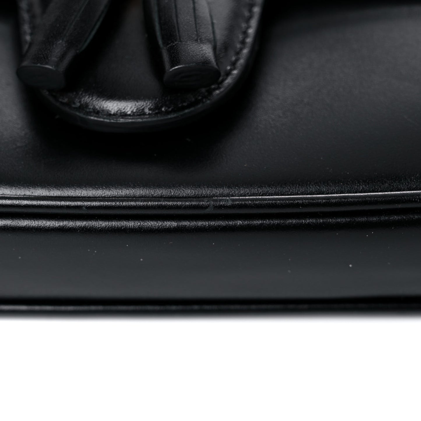 Smooth Calfskin Tassel Belt Bag Black