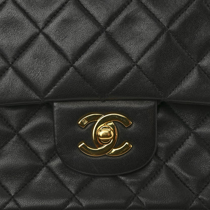 Chanel Lambskin Quilted Medium Double Flap Black 13 of 14