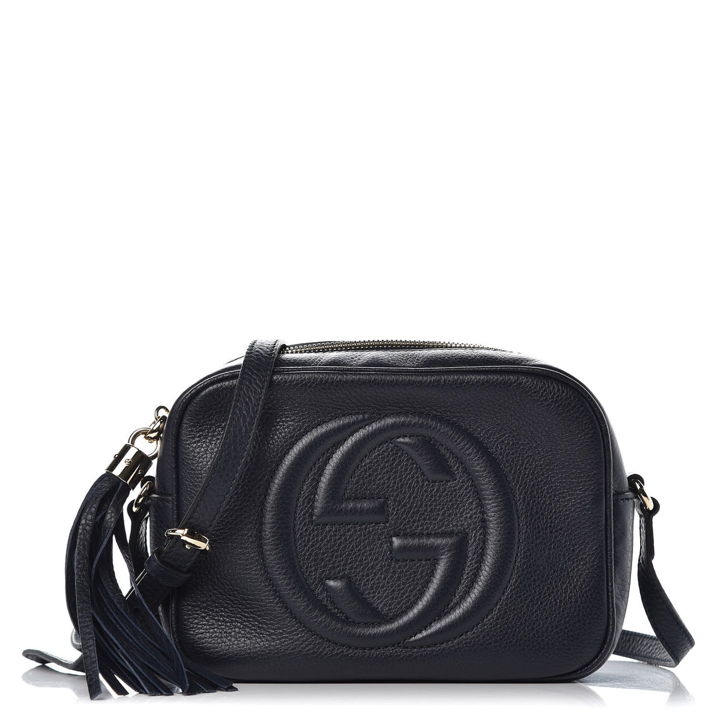Pebbled Calfskin Small Soho Disco Bag Blue