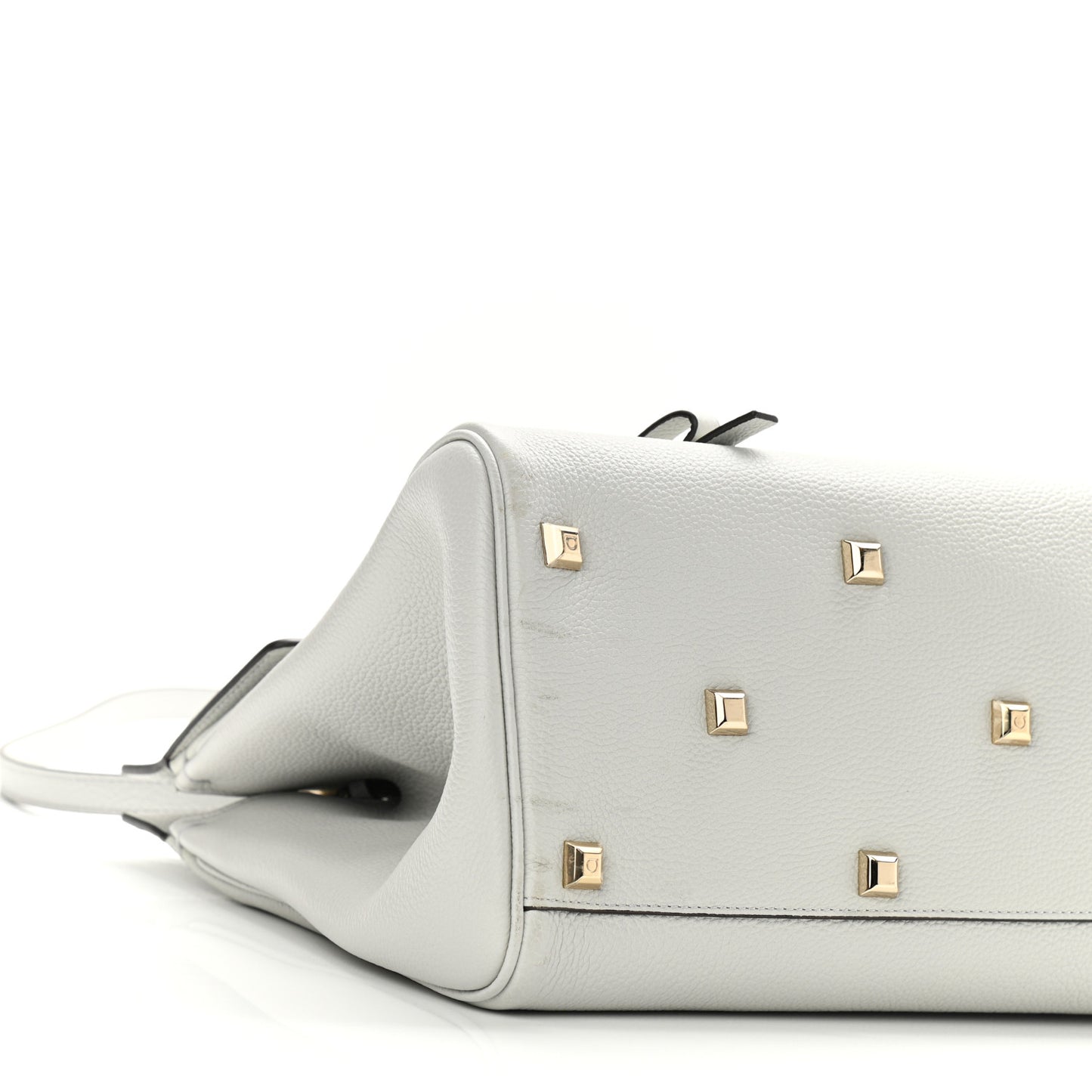 Hammered Calfskin Medium Studio Bag Grey