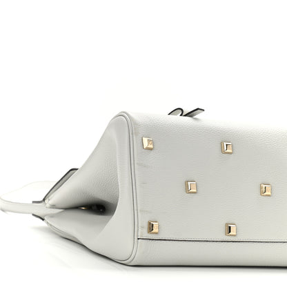 Salvatore Ferragamo Hammered Calfskin Medium Studio Bag Grey 8 of 9