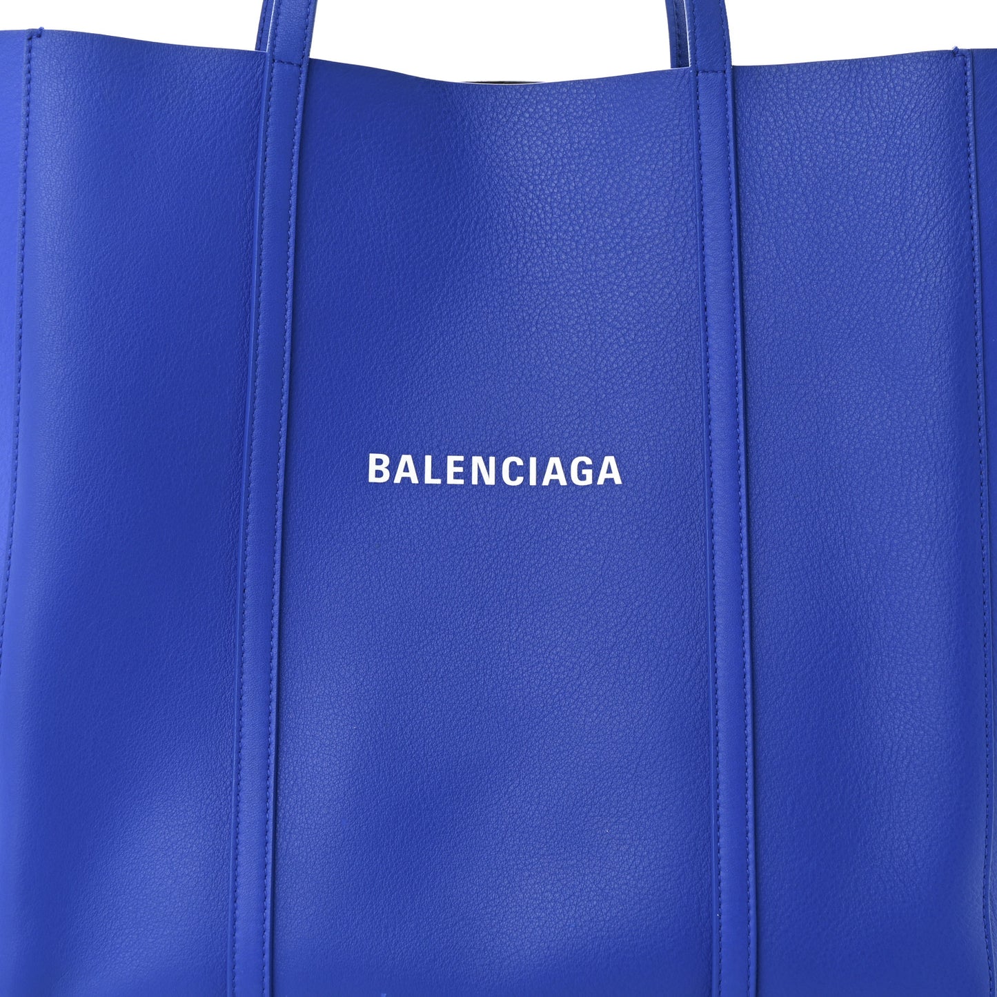 Smooth Calfskin Logo Double Sided Small Everyday Tote Bleu Prim Black