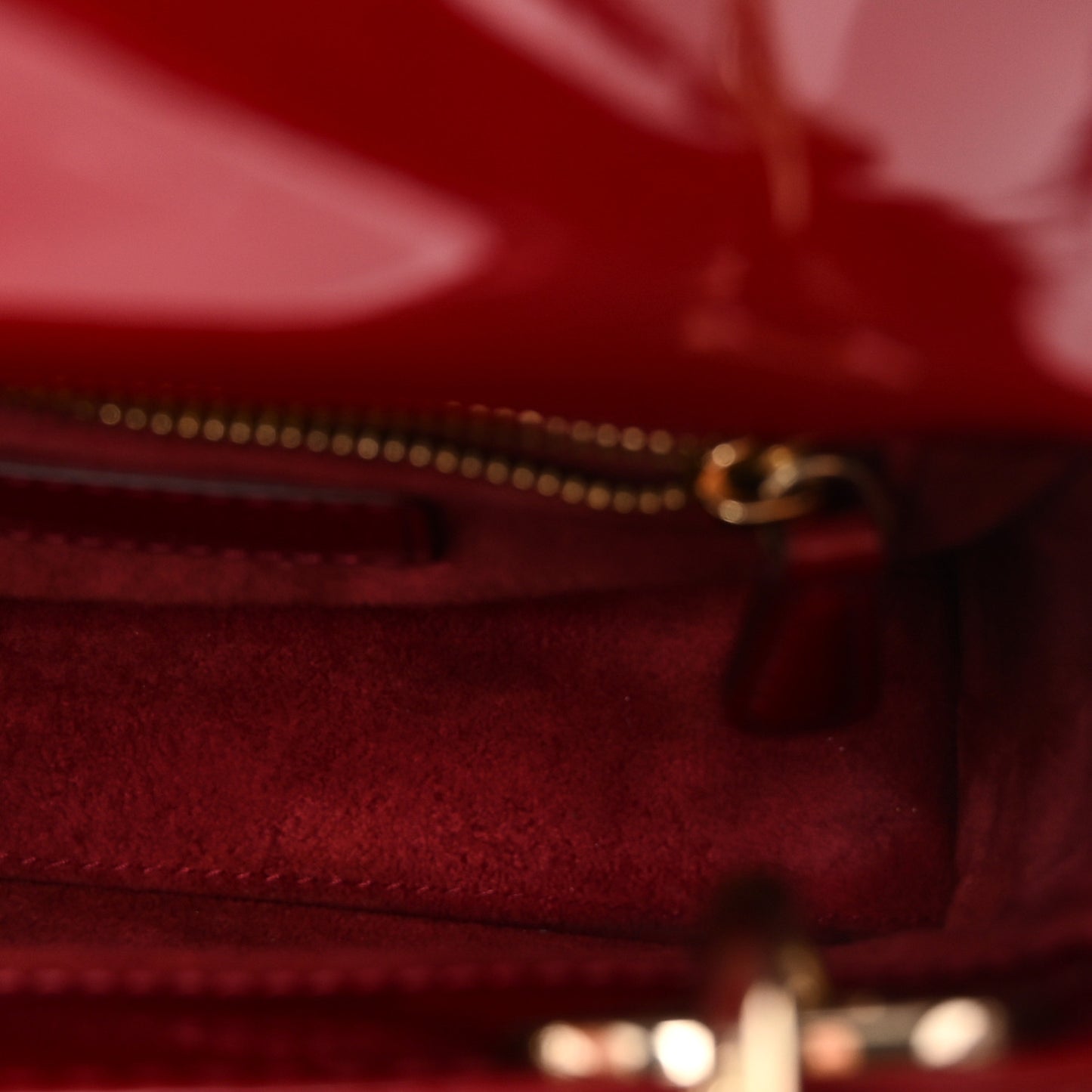 Patent Cannage Mini Lady Dior Red