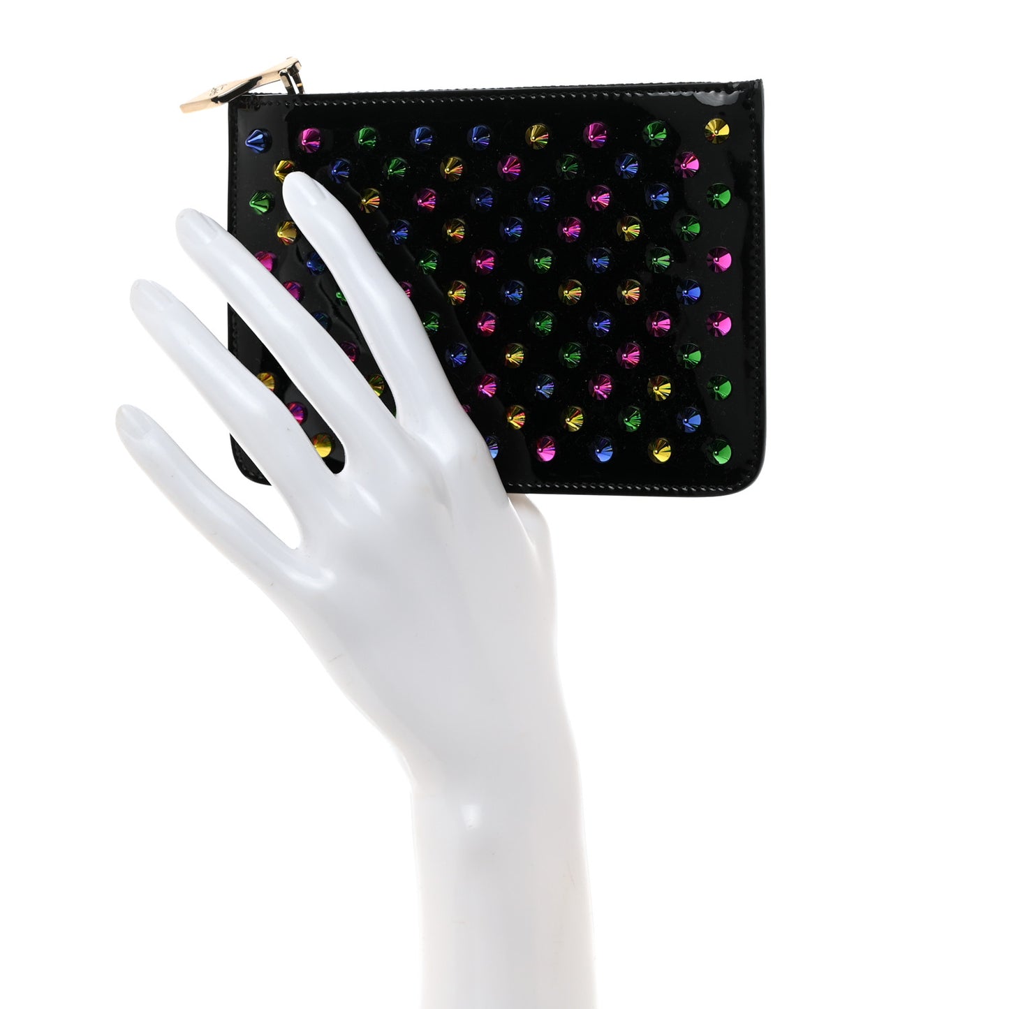 Patent Spiked Pouch Black Multicolor