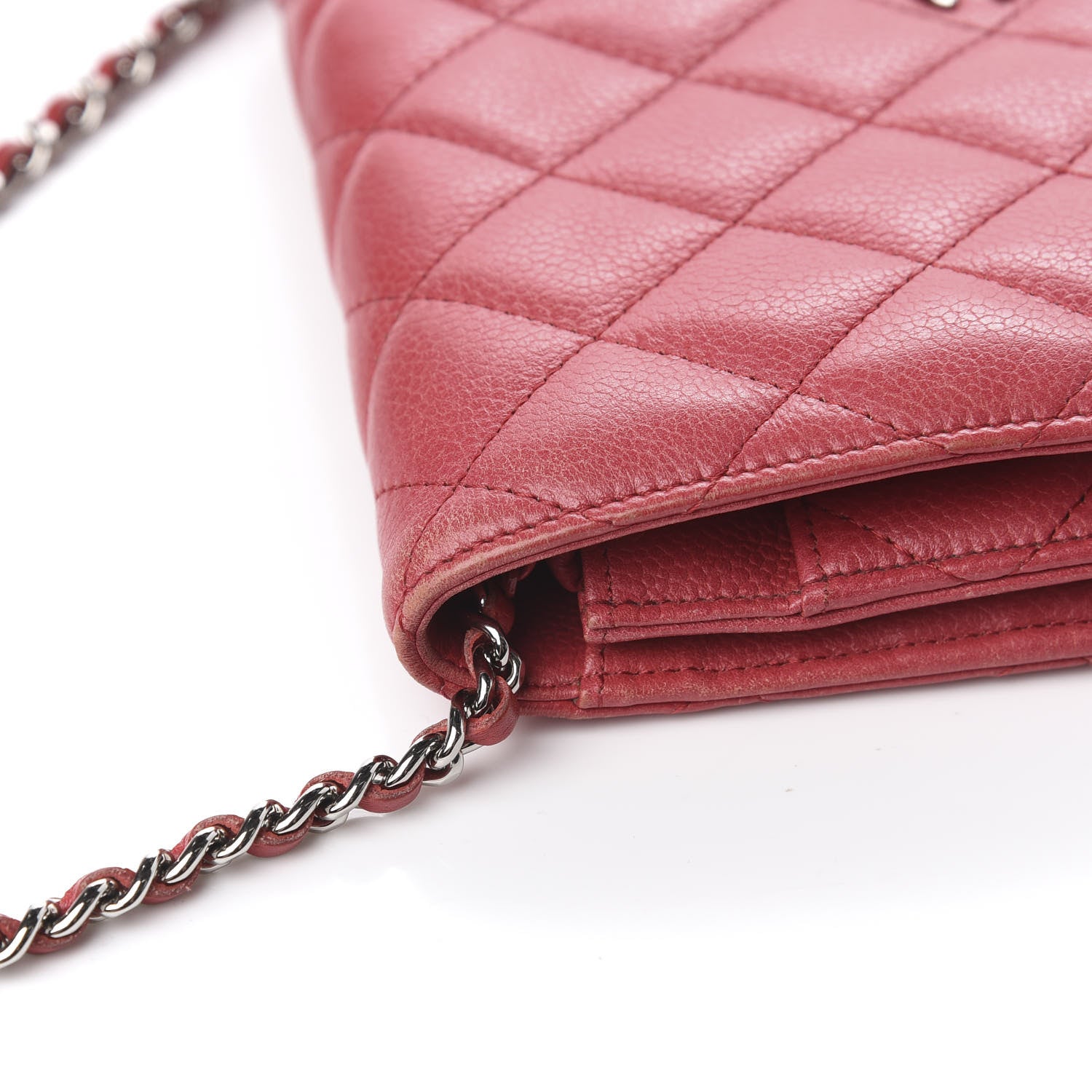 Chanel Caviar Quilted Wallet on Chain WOC Red 11 of 13