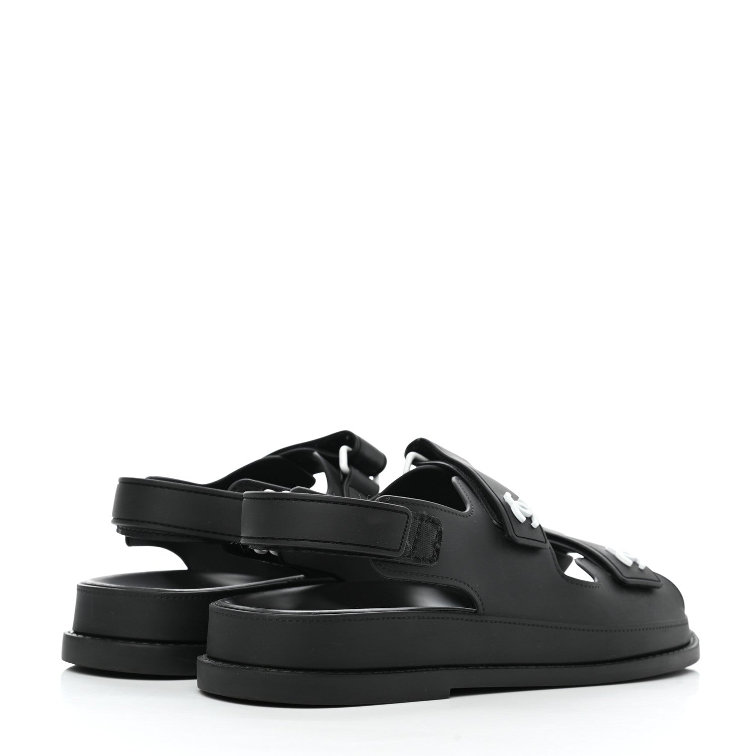 Chanel Rubber CC Dad Sandals 38 Black 4 of 9