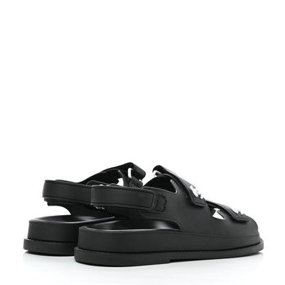 Chanel Rubber CC Dad Sandals 38 Black 4 of 9