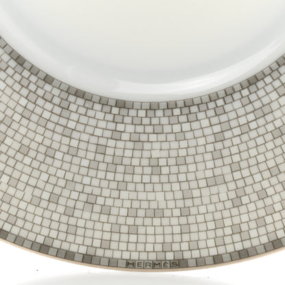 Hermes Porcelain Mosaique Au 24 Platine Tea Cup And Saucer Set Of 2 Platinum 6 of 12