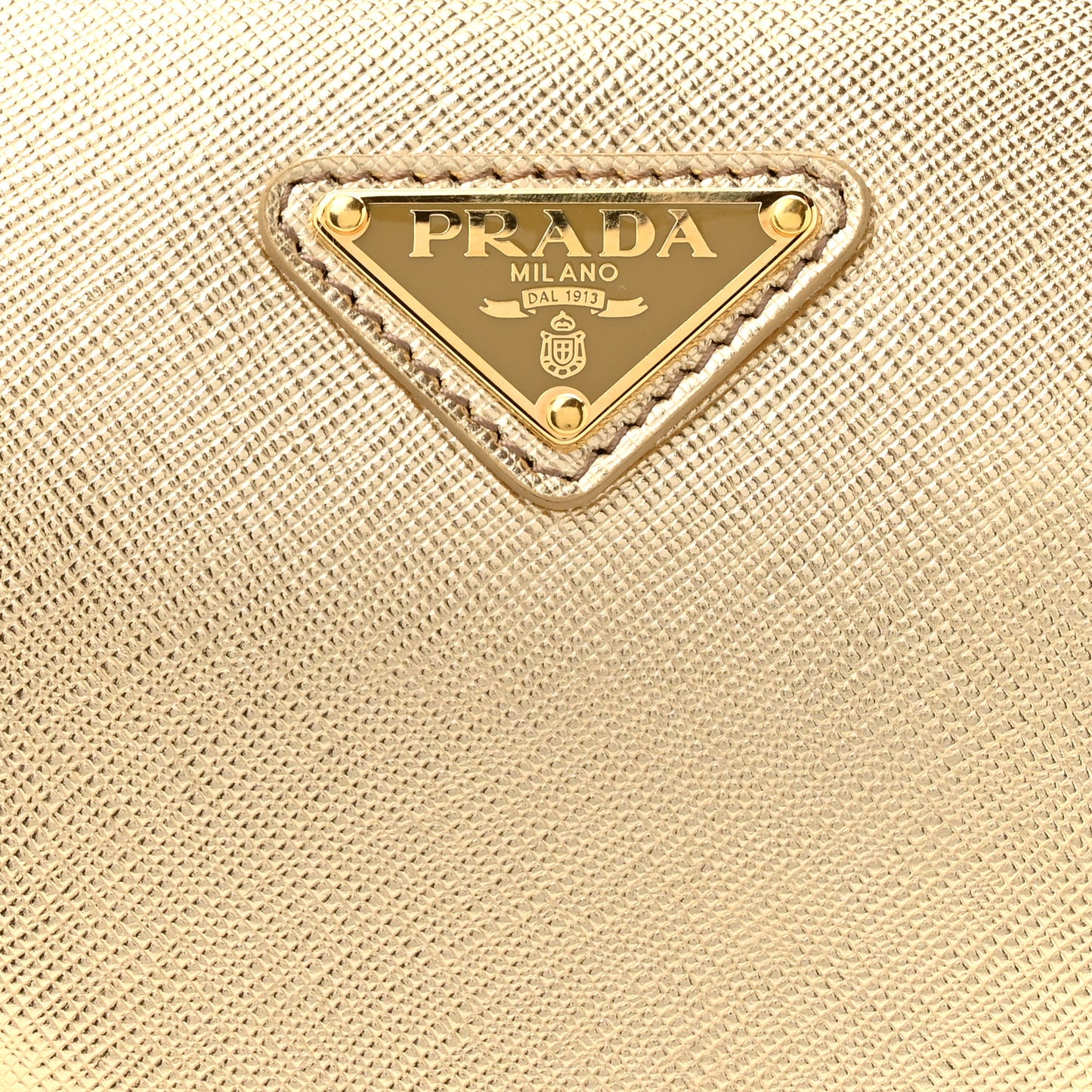 Saffiano Lux Triangle Shoulder Bag Platino