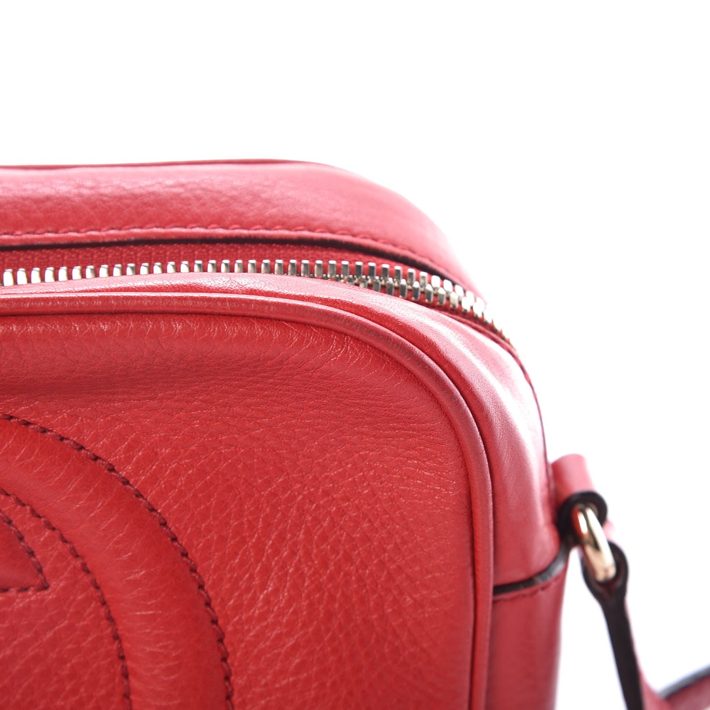 Pebbled Calfskin Small Soho Disco Bag Tabasco Red