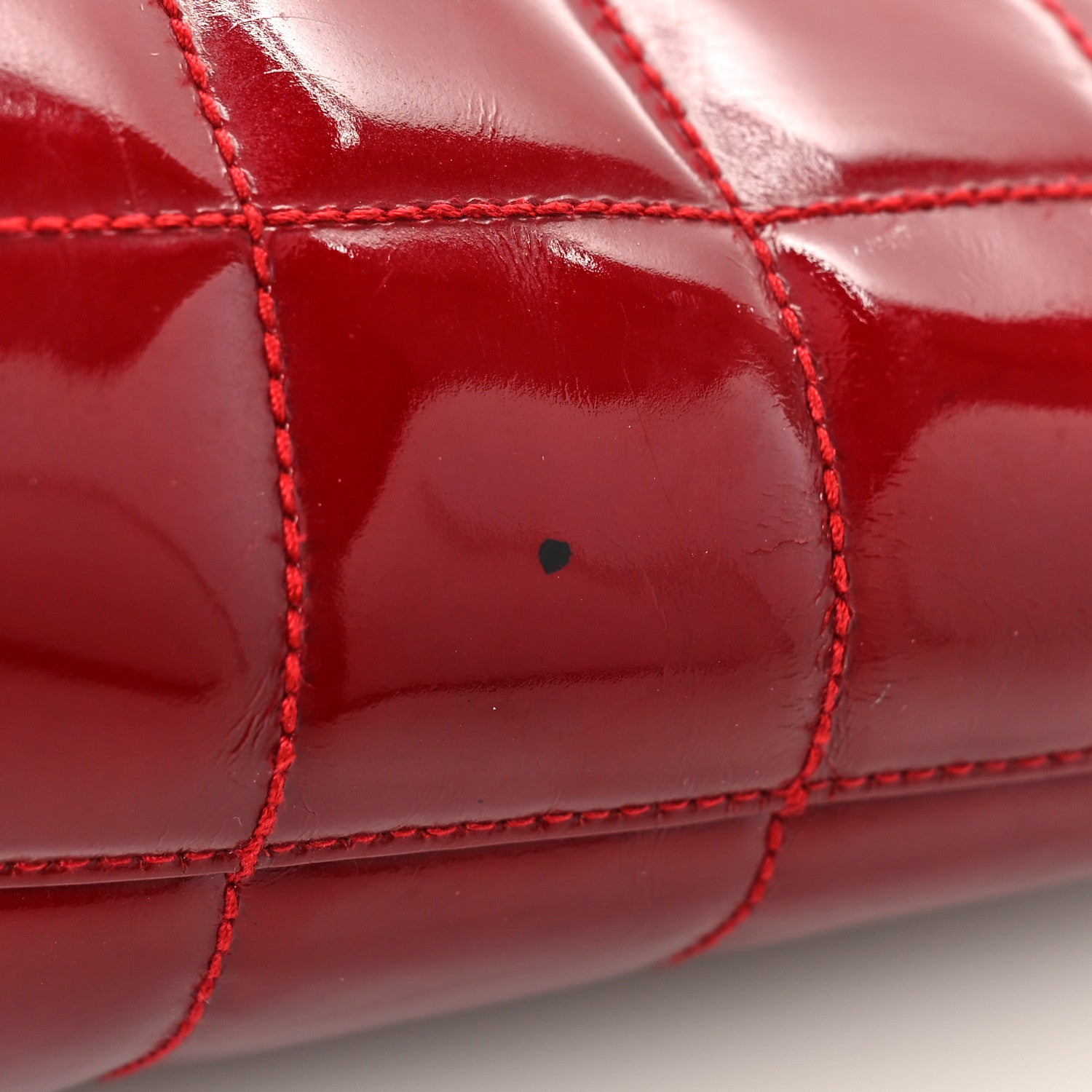 Chanel Patent Chocolate Bar CC Tote Red 10 of 17