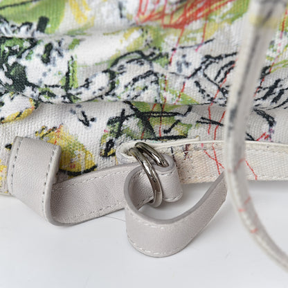 Alexander Wang Canvas Painted Walker Doodle Print Bucket Backpack Multicolor 12 of 13