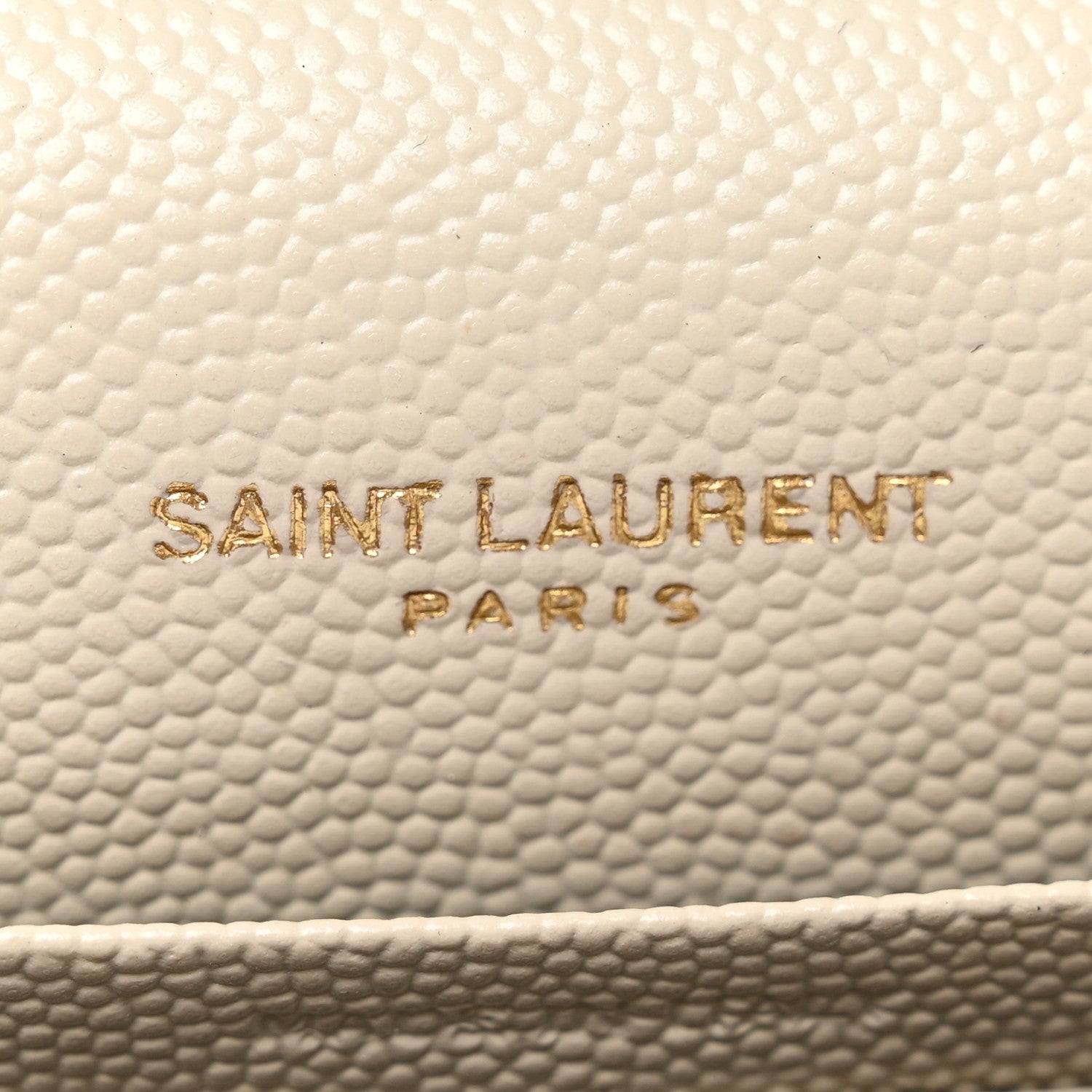Saint Laurent Grain De Poudre Matelasse Chevron Monogram Chain Wallet Crema Soft 5 of 6