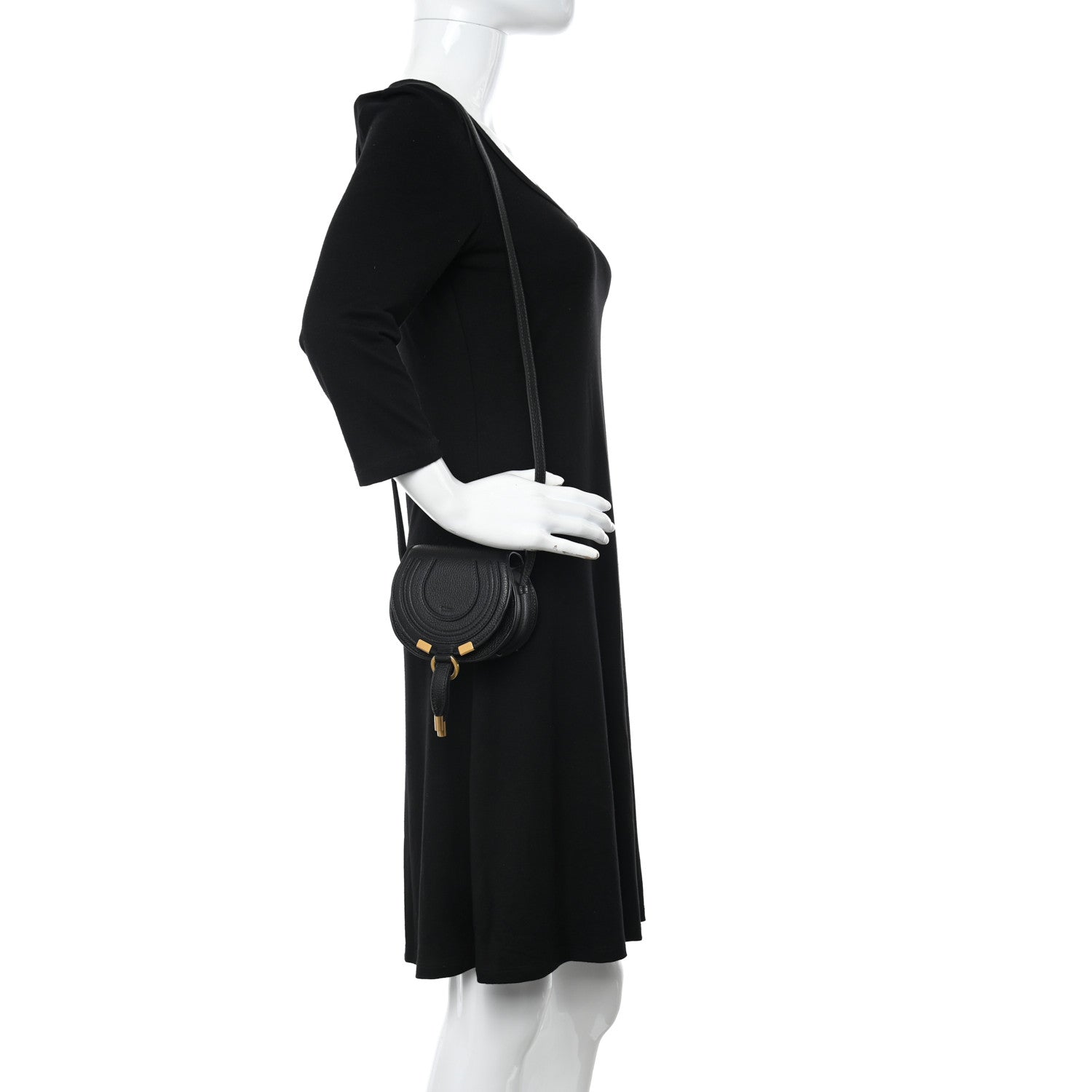 Chloe Calfskin Nano Marcie Saddle Bag Black 2 of 11