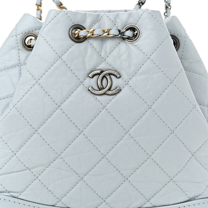 Chanel Aged Calfskin Quilted Small Gabrielle Backpack Light Blue 8 of 10