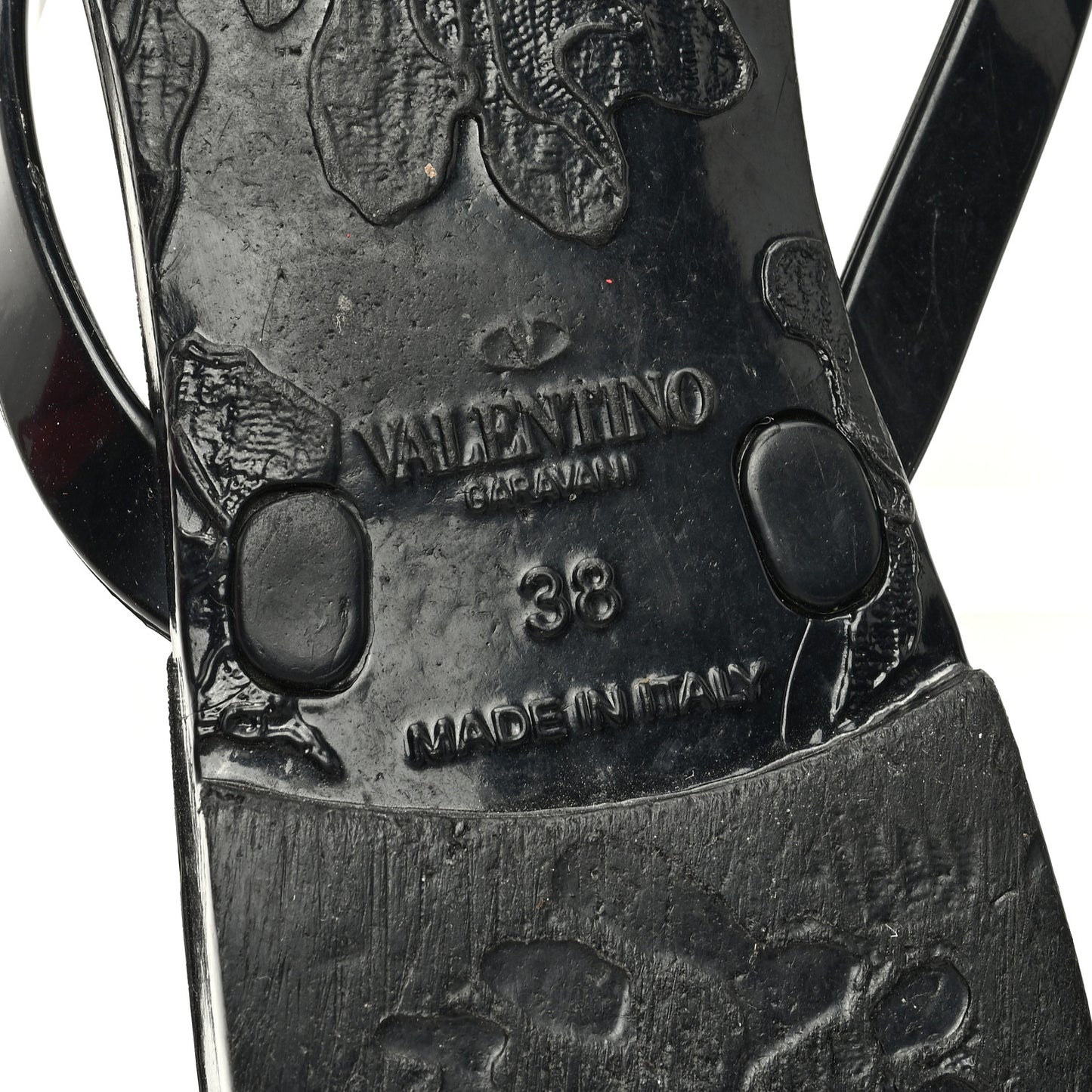 PVC Jelly Rockstud Bow Thong Sandals 39 Black