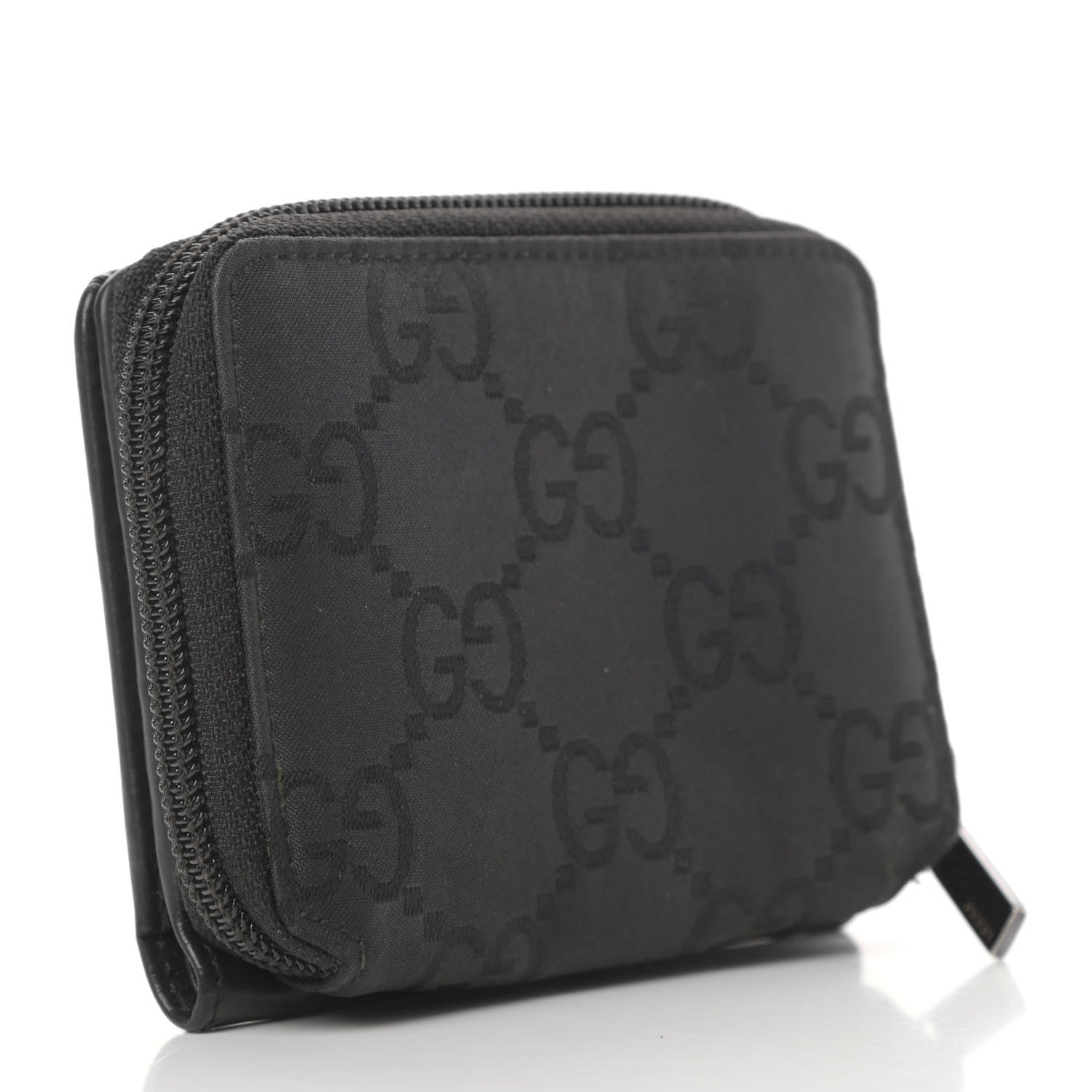 Gucci Monogram Zip Around Coin Wallet Black 3 of 15