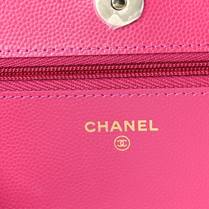 Chanel Caviar Quilted Wallet on Chain WOC Fuchsia 5 of 9