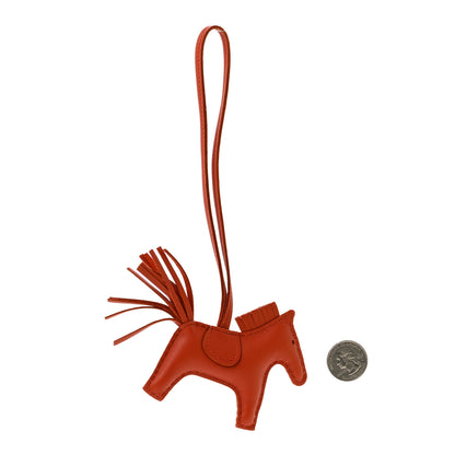 Hermes Milo Lambskin Grigri Rodeo Horse Bag Charm PM Cornaline 2 of 4