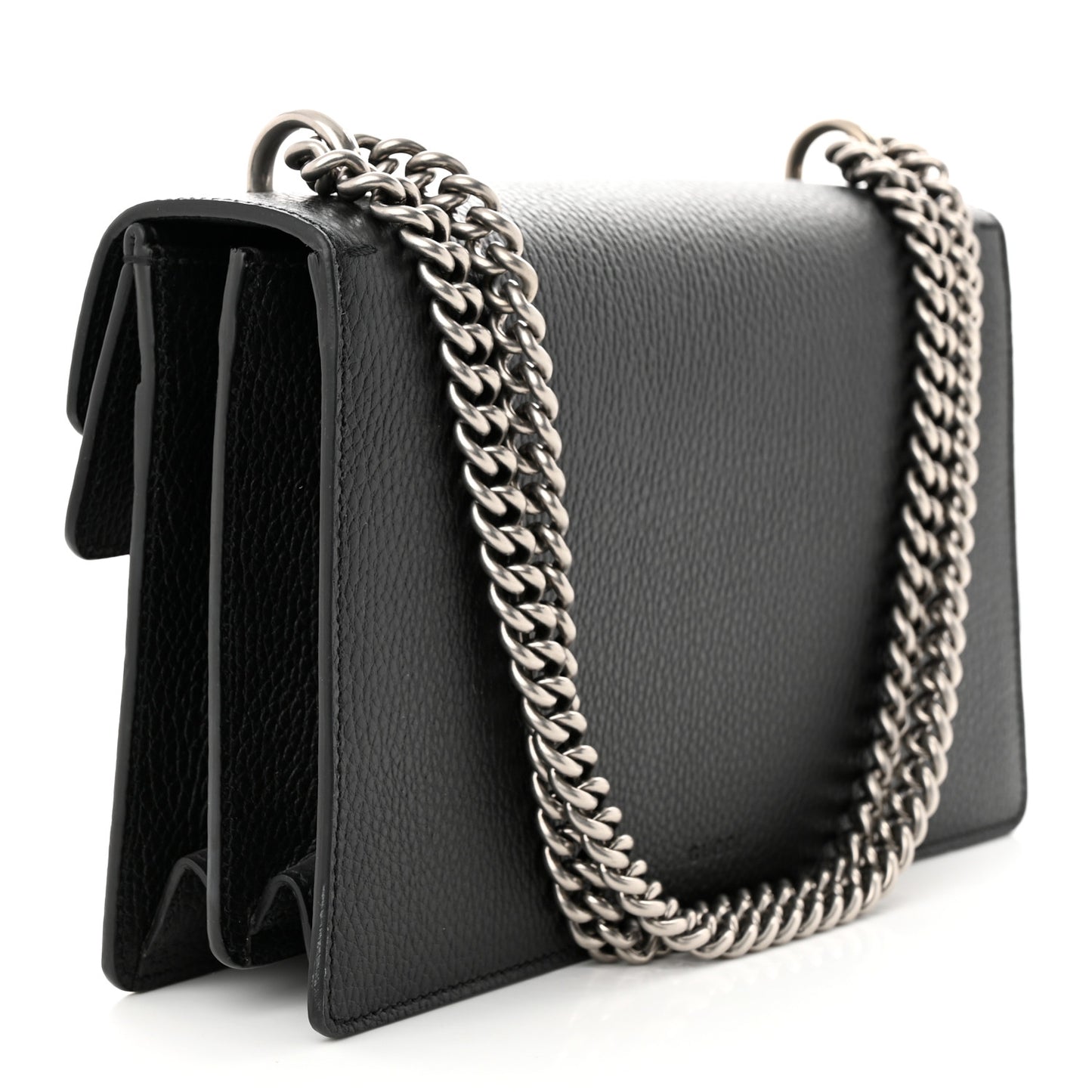 Pebbled Calfskin Small Dionysus Shoulder Bag Black