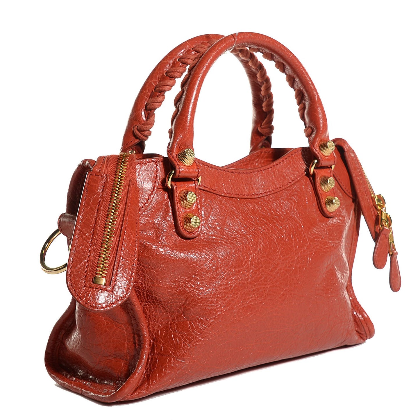 Agneau Giant 12 Gold Hardware Mini City Rouge Ambre