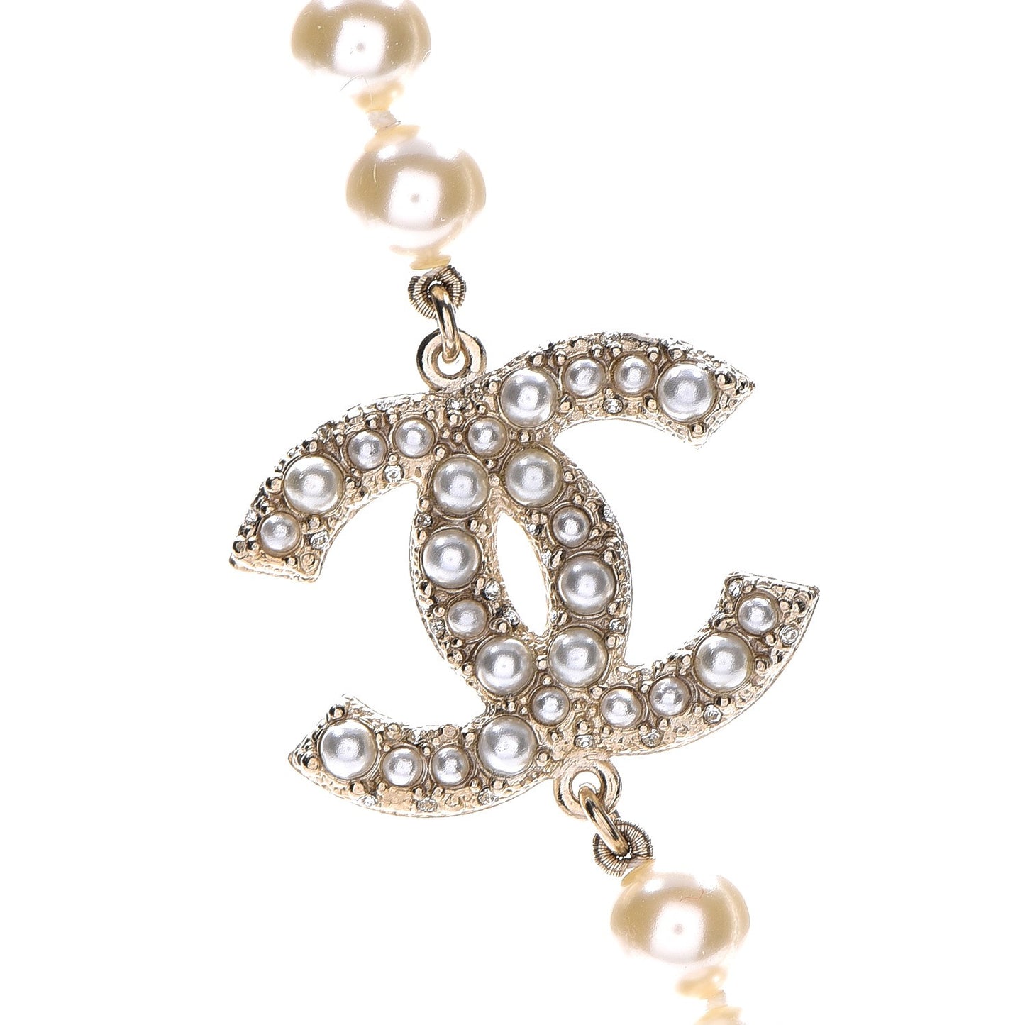 Graduated Pearl CC Short Necklace Gold
