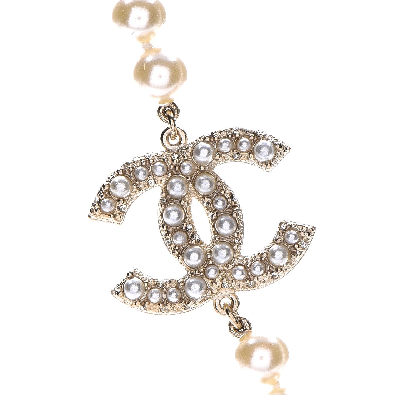 Chanel Graduated Pearl CC Short Necklace Gold 5 of 9