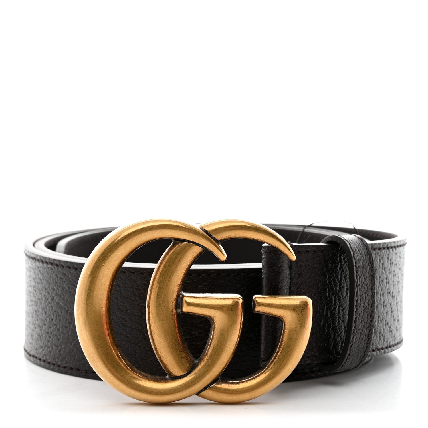 Gucci Textured Dollar Calfskin Double G 40 mm Belt 95 38 Black 1 of 5