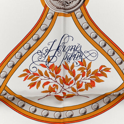 Hermes Silk Twill Grand Tralala 90 White Caramel Miel 2 of 6