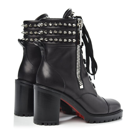 Christian Louboutin Calfskin Winter Spikes 70 Combat Boots 38 Black 4 of 7