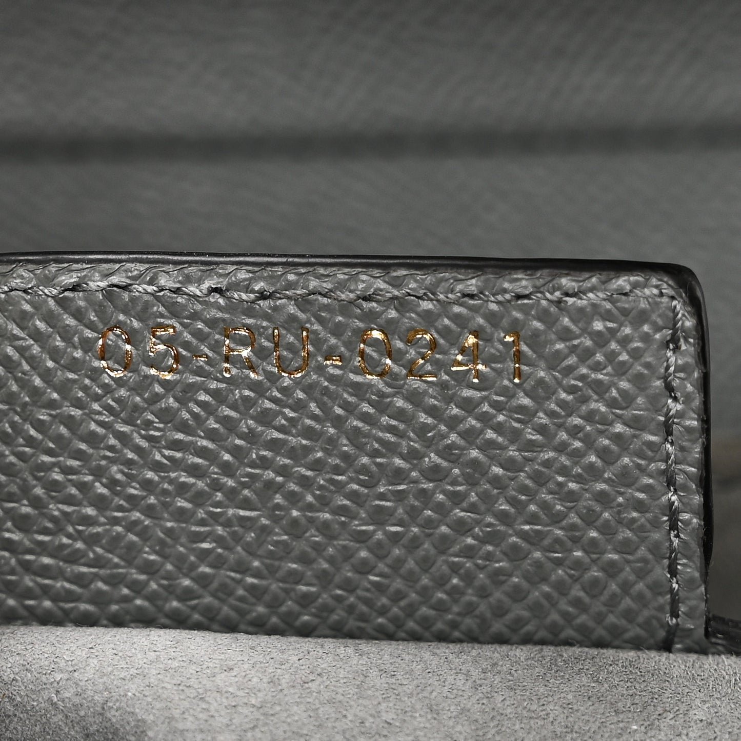 Grained Calfskin Saddle Bag Grey Stone