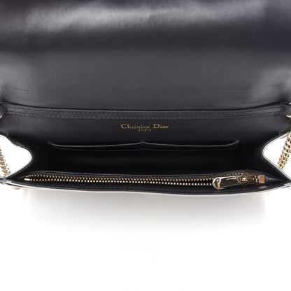 Christian Dior Metallic Patent Micro-Cannage Diorama Wallet on Chain Pouch Silver 5 of 10