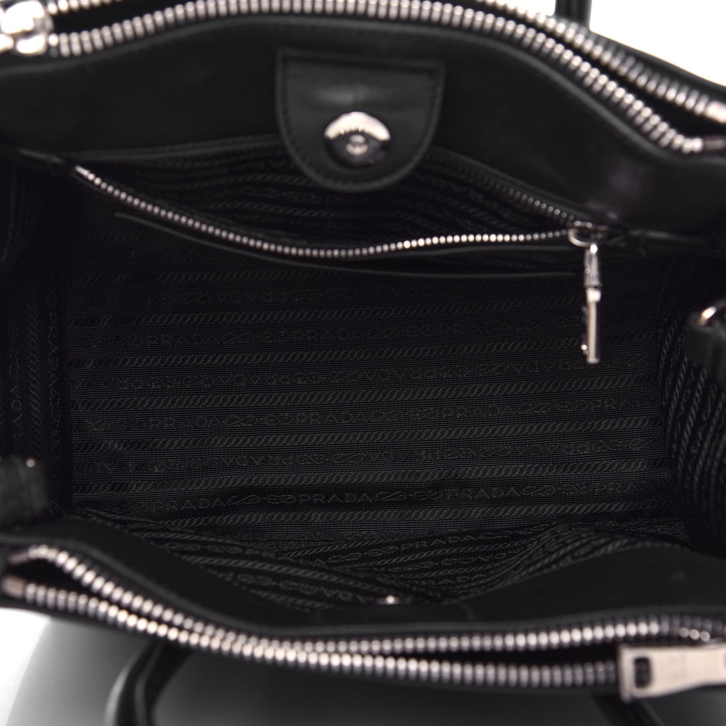 City Calf Twin Pocket Tote Black